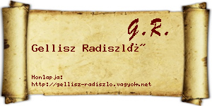 Gellisz Radiszló névjegykártya